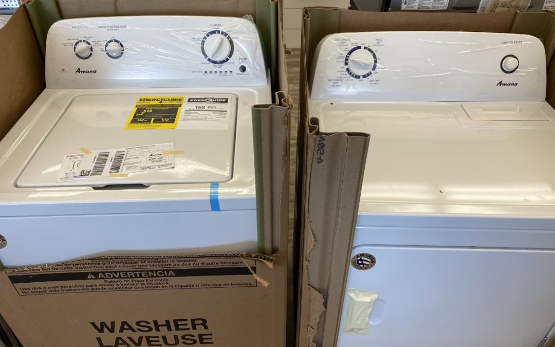 NEW IN BOX Amana Top Load Washer and Electric Dryer