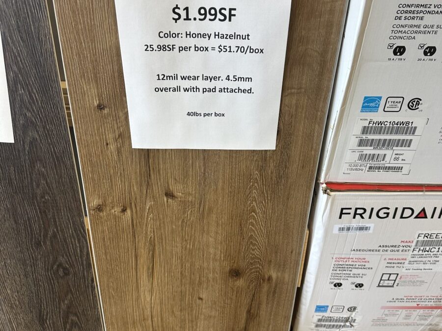 NSPIRE SPC Luxury Vinyl Plank Flooring in Honey Hazelnut color – $1.99SF